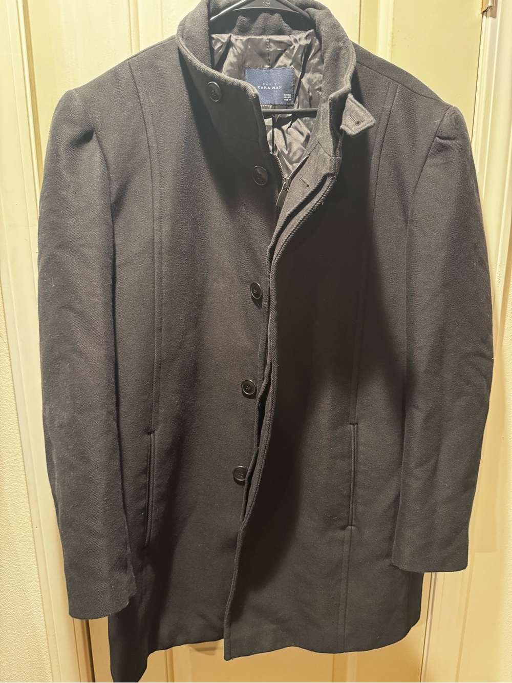 Zara Men's Stand-Collar Pea Coat